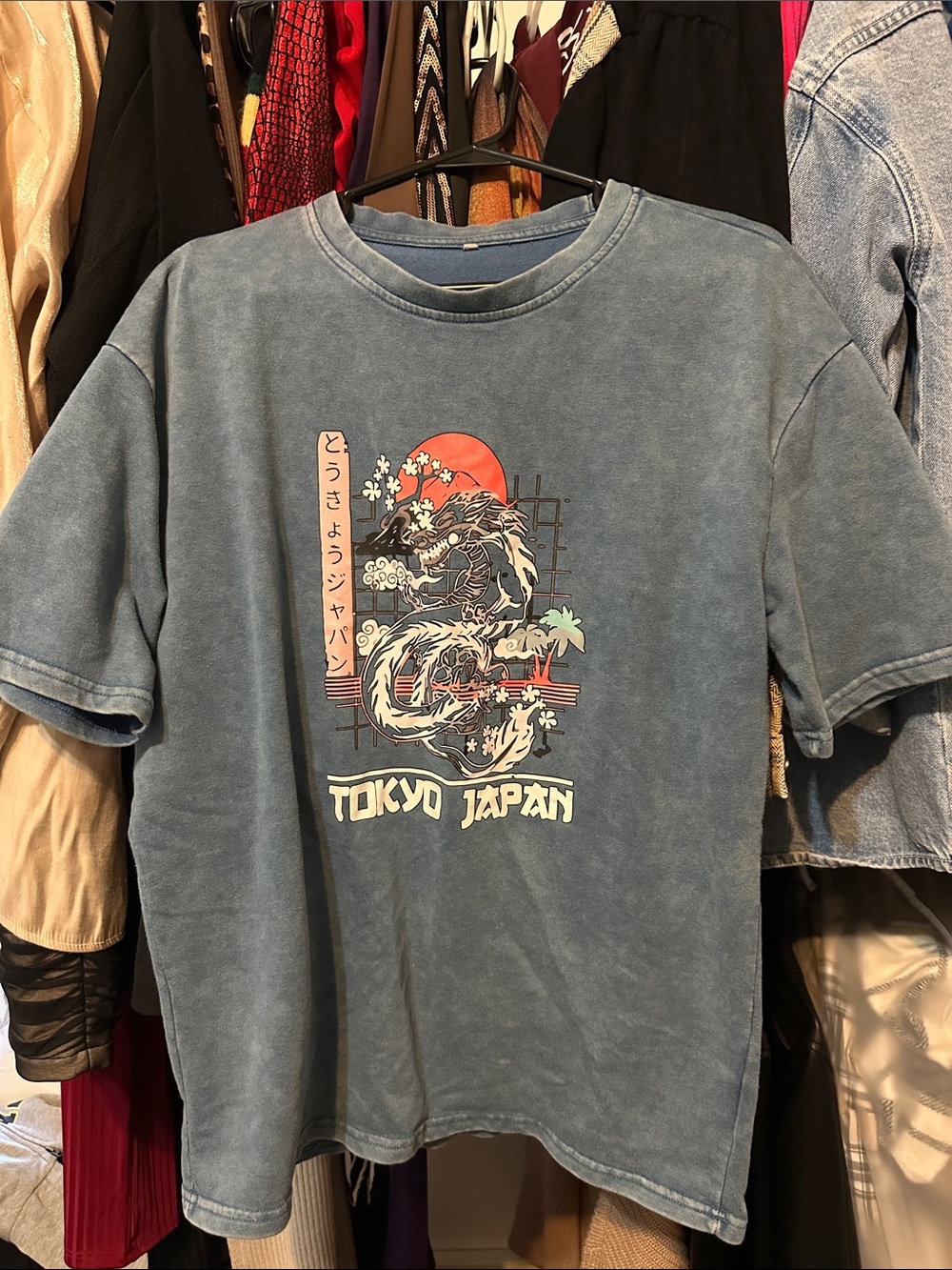 Tokyo Japan Blue Graphic Tee - Unbranded